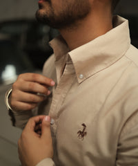 50's Cut Oxford Shirt ~ Beige