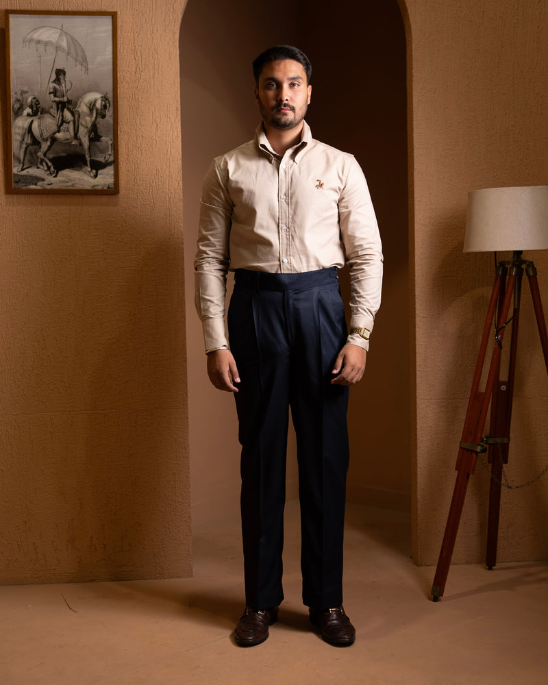 50's Cut Oxford Shirt - beige