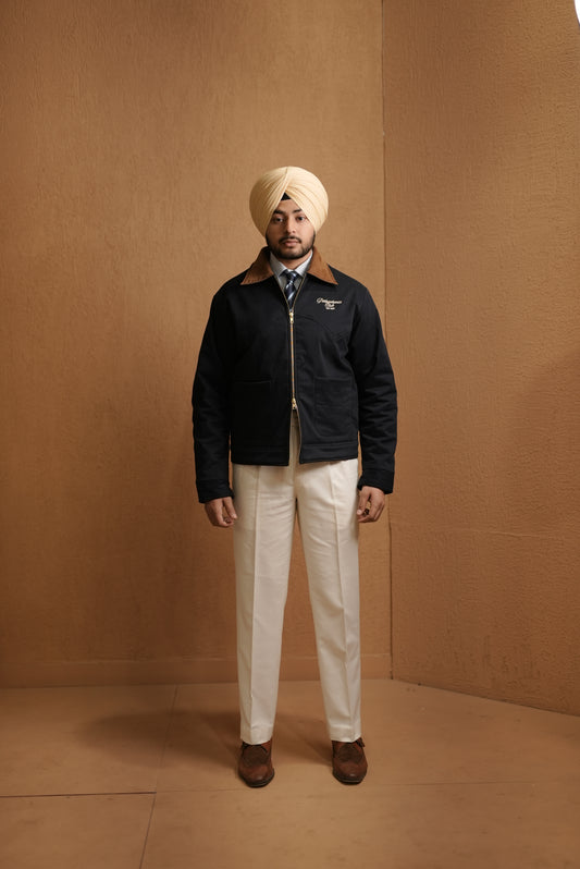 CAVALRY ROYAL CUT CROPPED JACKET - NAVY