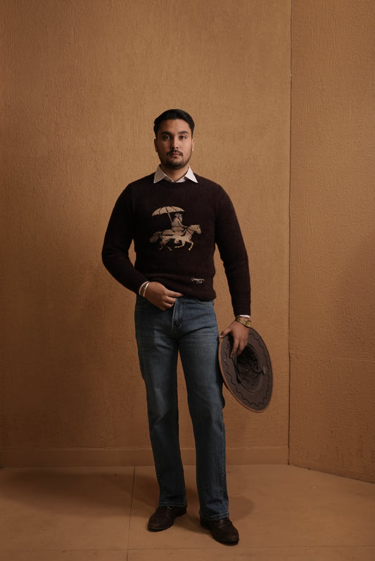 MAHARAJA KNITTED SWEATER - Wine