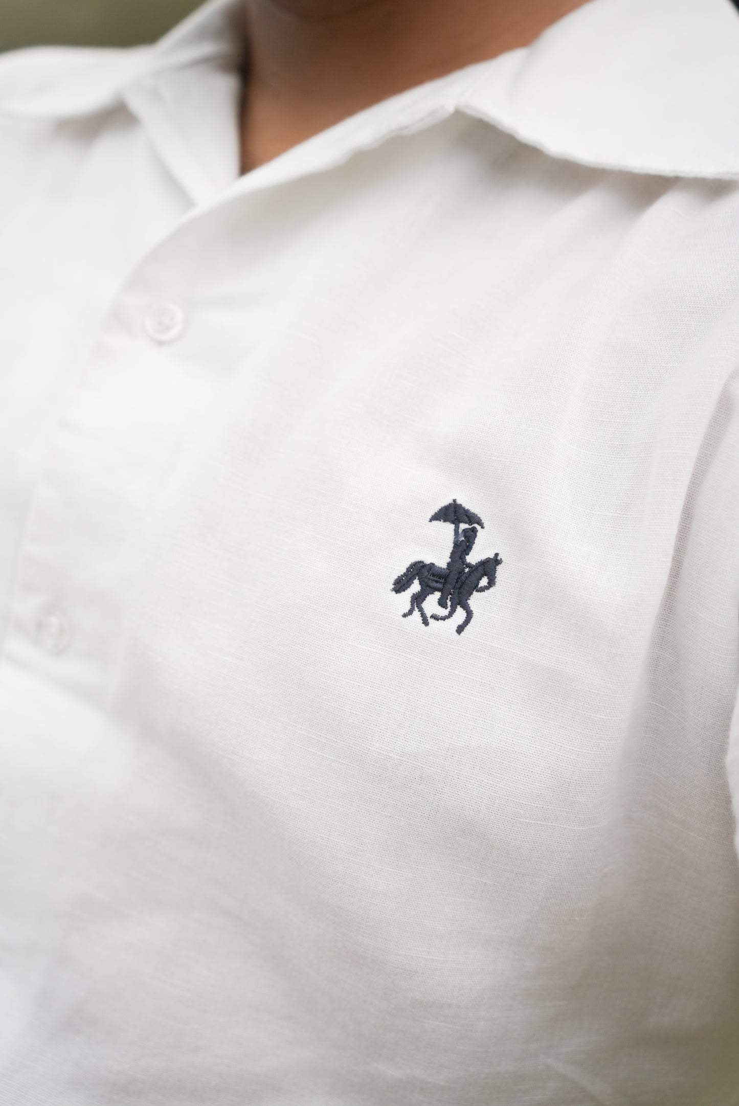 40’s cuban collar linen shirt - White