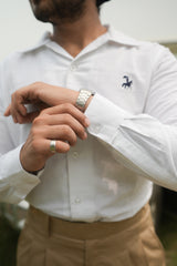 40’s cuban collar linen shirt - White