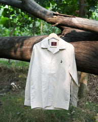 40’s cuban collar linen shirt - Khaki