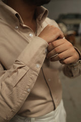 50's Cut Oxford Shirt ~ Beige