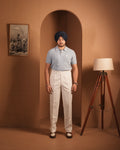 70’s Cable KNITTED POLO - Sky Blue