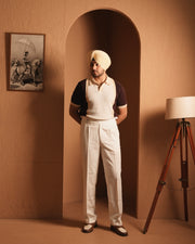‘DONS IN THE CLUB’ Knitted Polo - Brown-cream