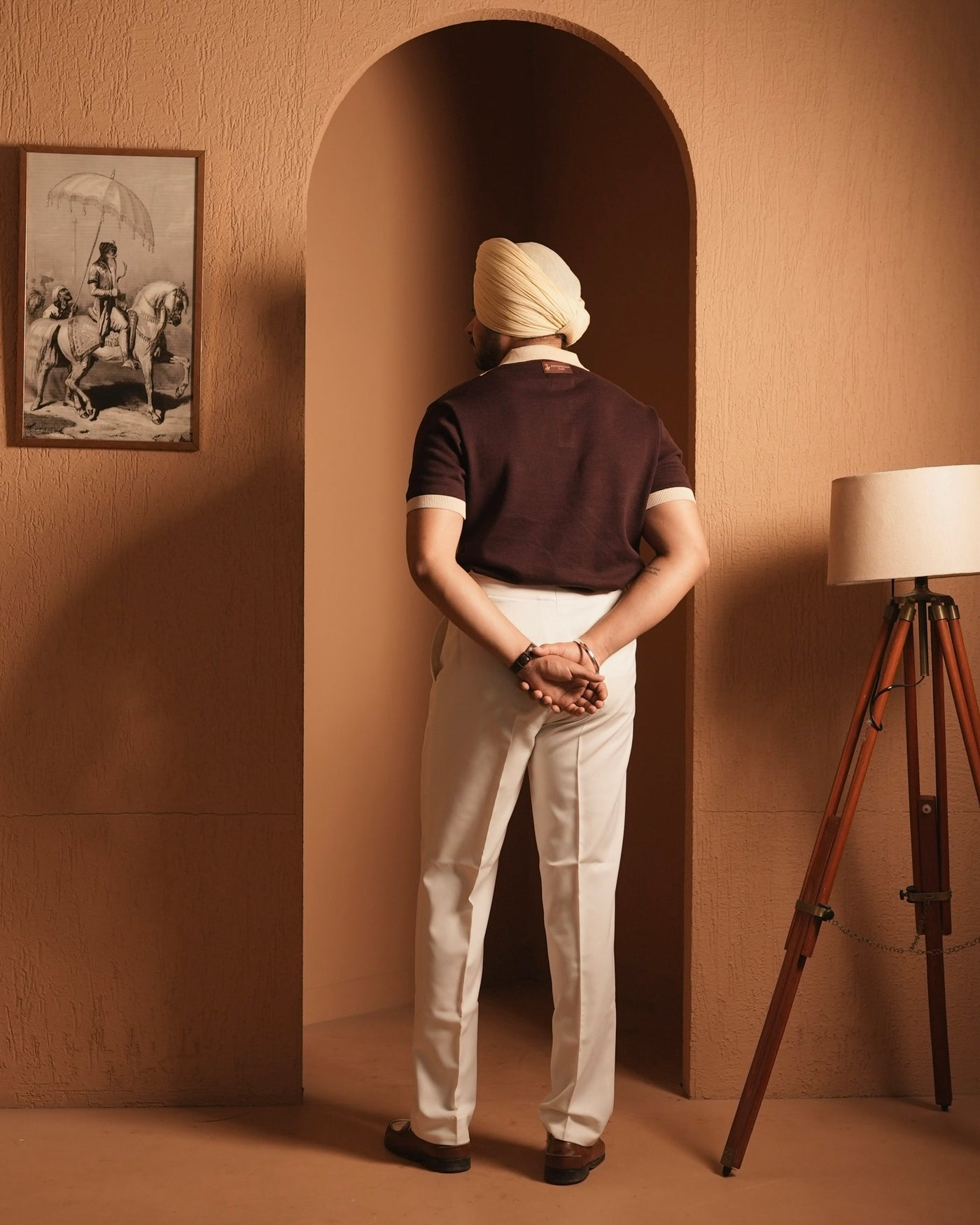 ‘DONS IN THE CLUB’ Knitted Polo - Brown-cream