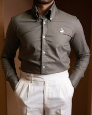 50's Cut Oxford Shirt - olive