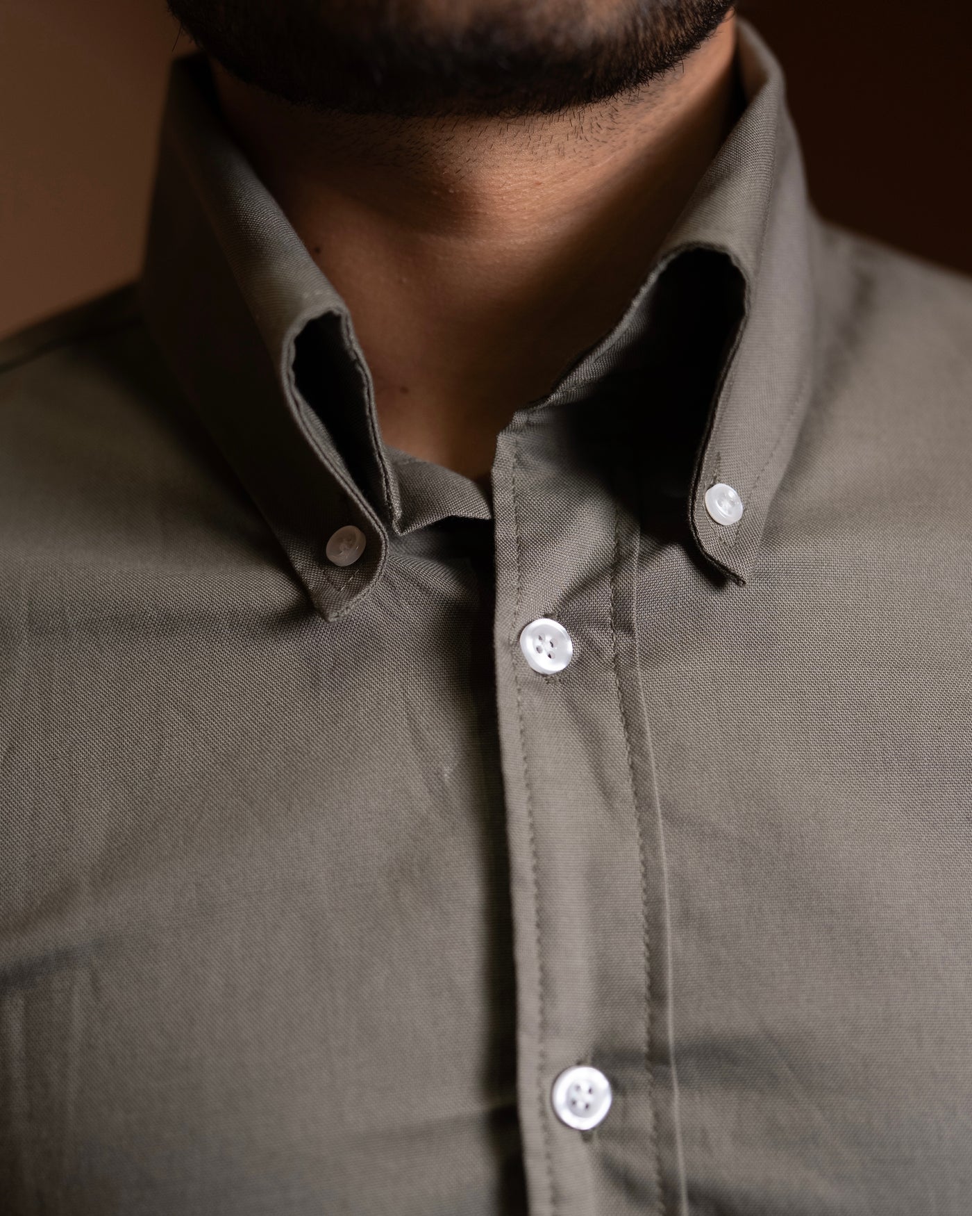 50's Cut Oxford Shirt - olive