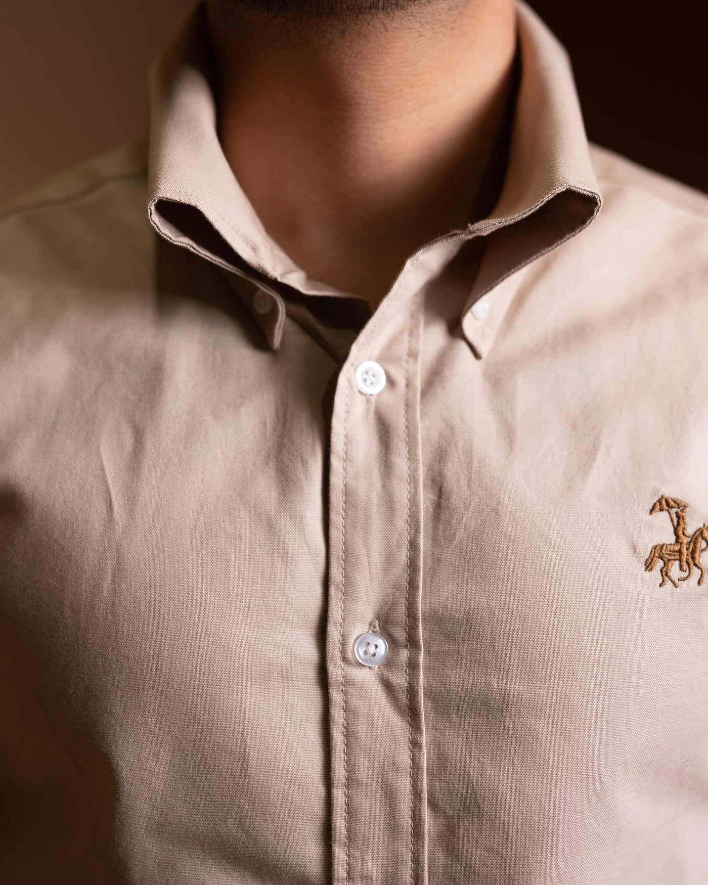 50's Cut Oxford Shirt - beige