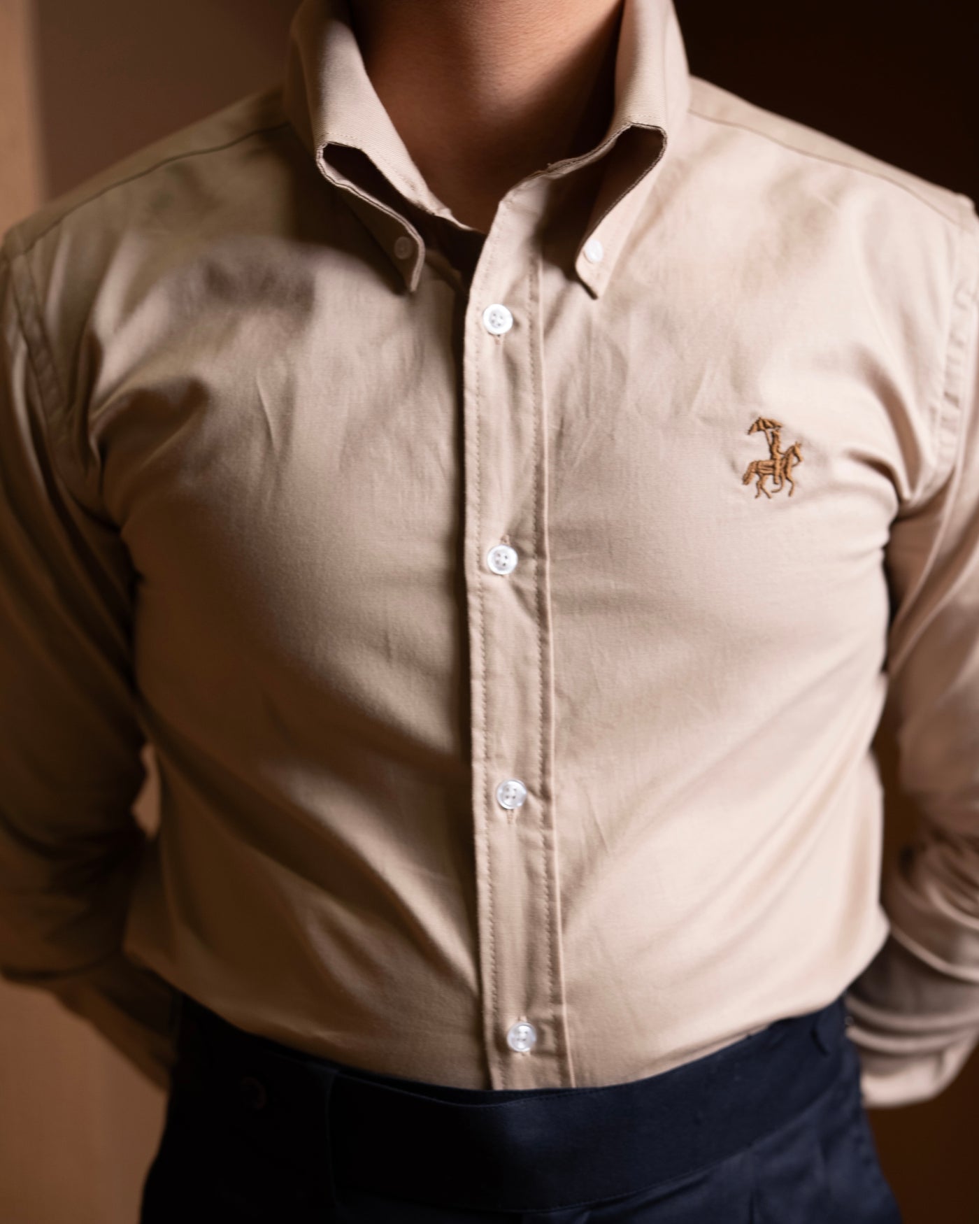 50's Cut Oxford Shirt - beige