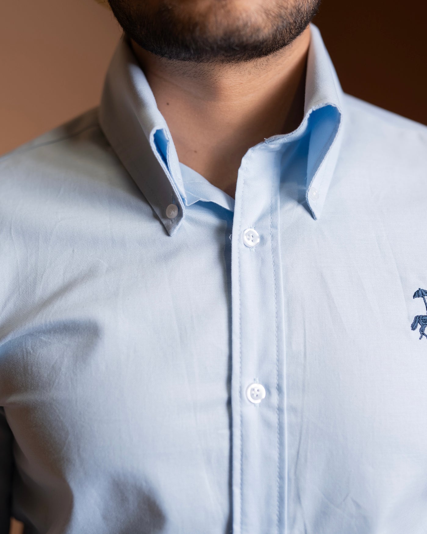 50's Cut Oxford Shirt - Sky Blue