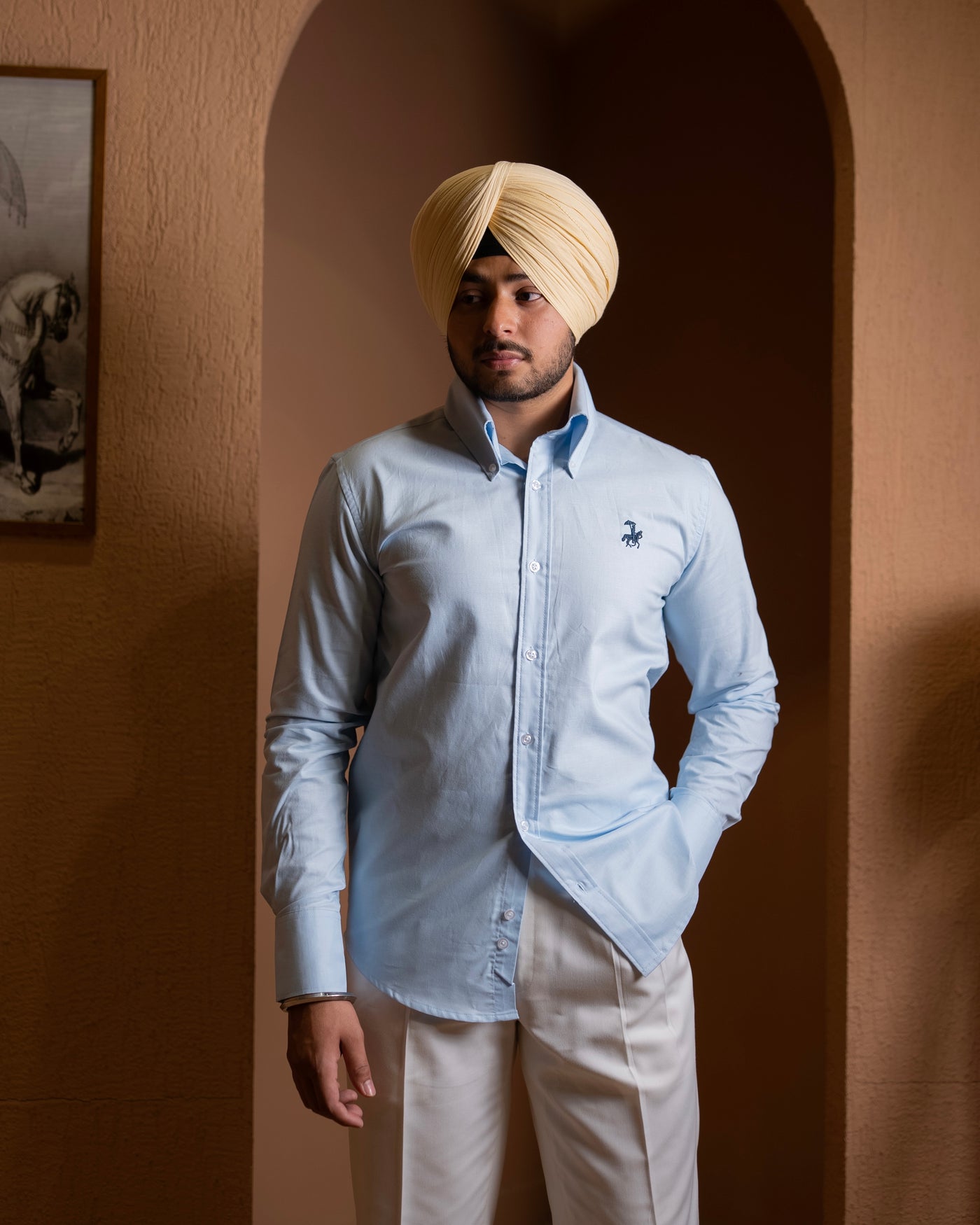 50's Cut Oxford Shirt - Sky Blue