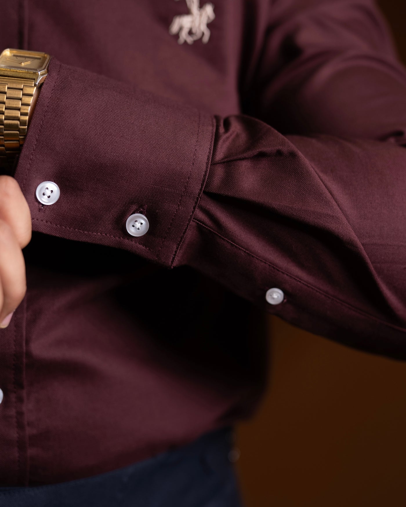 50's Cut Oxford Shirt - wine