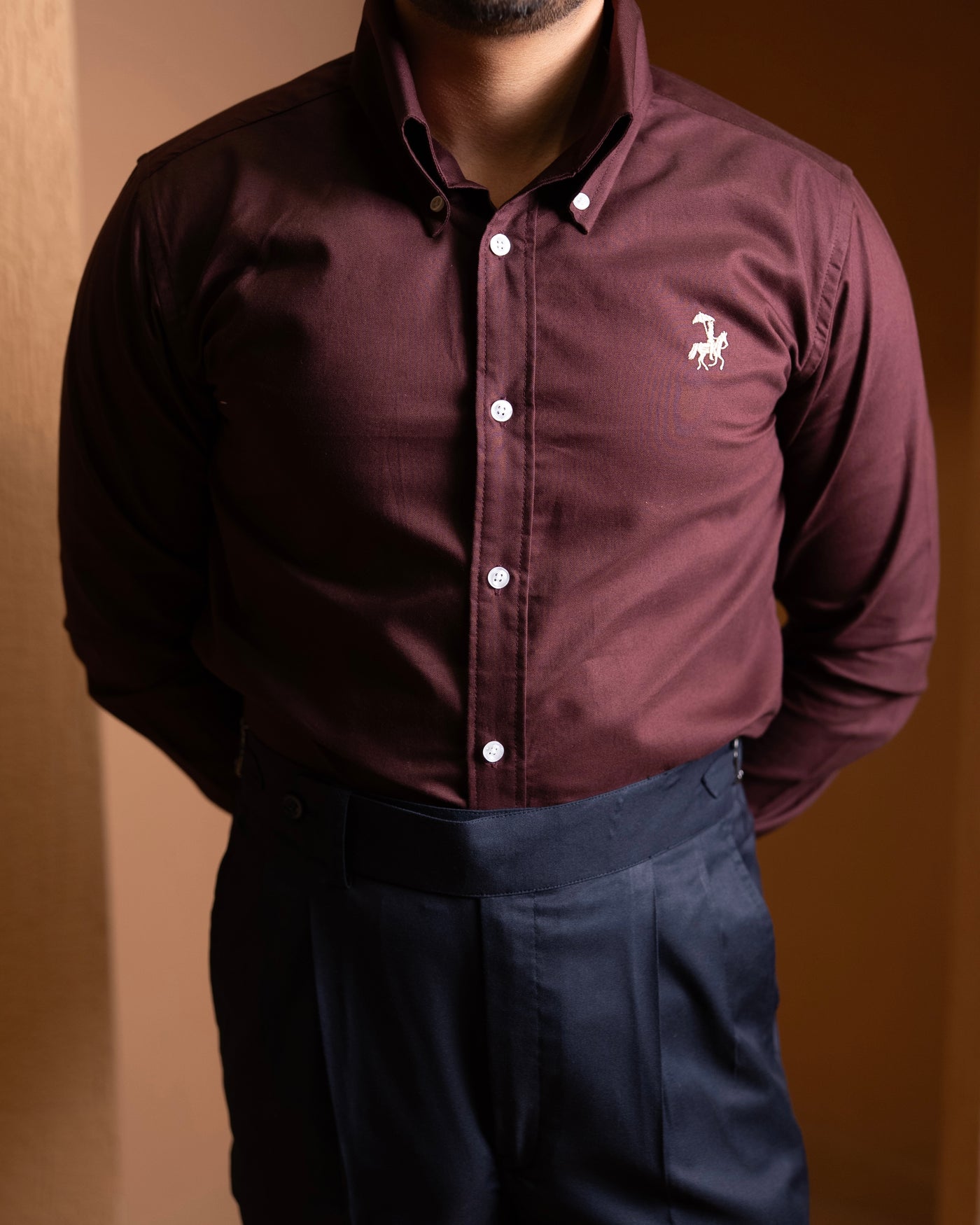 50's Cut Oxford Shirt - wine