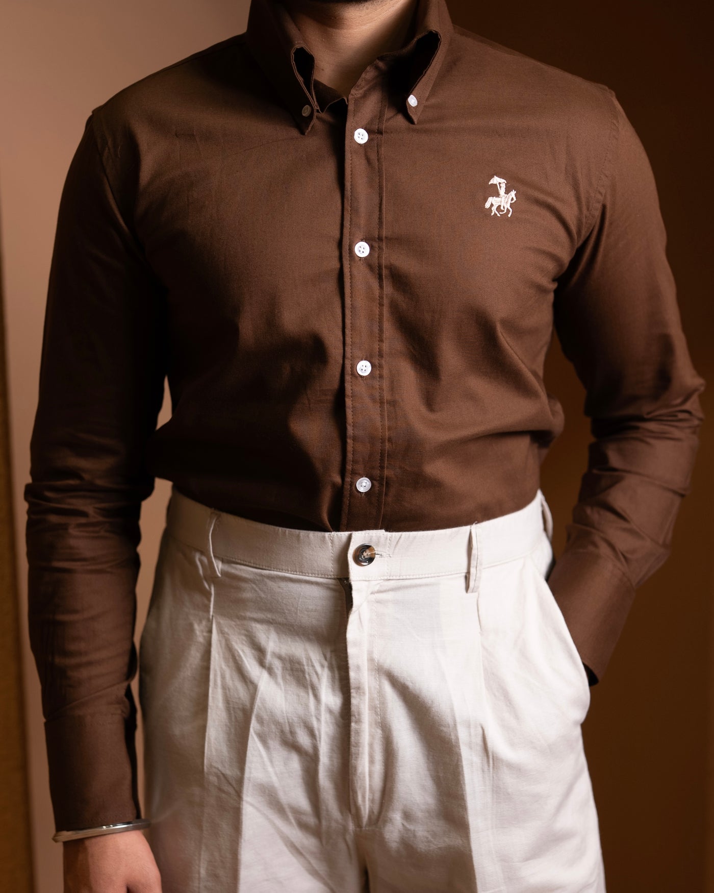 50's Cut Oxford Shirt - tan