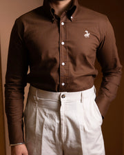 50's Cut Oxford Shirt - tan