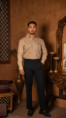 50's Cut Oxford Shirt ~ Beige