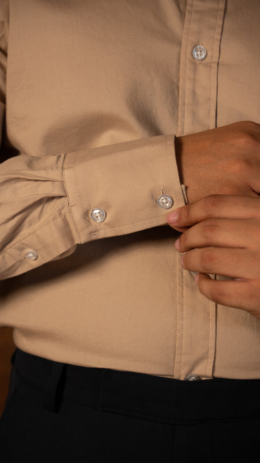 50's Cut Oxford Shirt ~ Beige