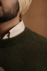 MAHARAJA KNITTED SWEATER - OLIVE