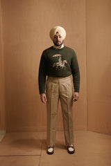 MAHARAJA KNITTED SWEATER - OLIVE