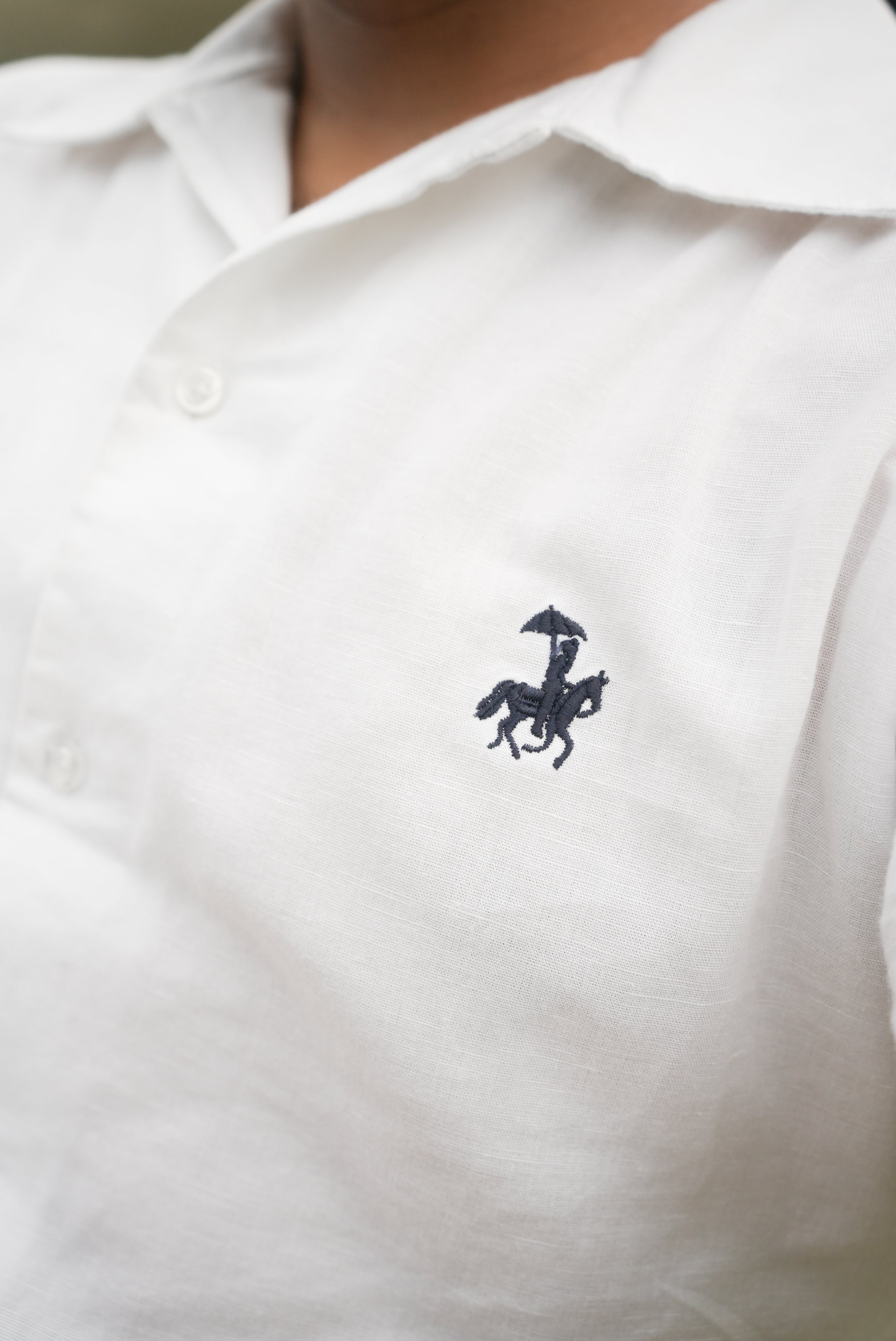 40’s cuban collar linen shirt - White