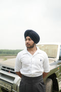 40’s cuban collar linen shirt - White