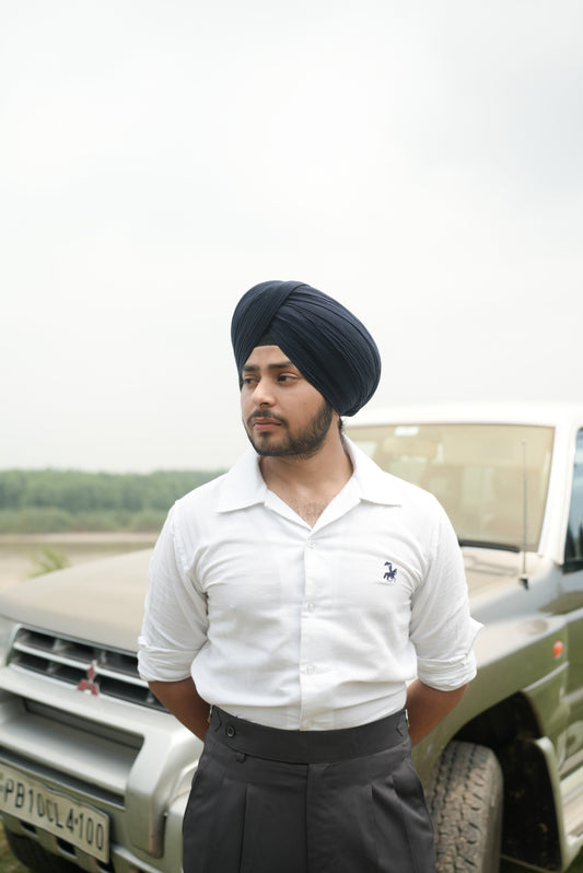 40’s cuban collar linen shirt - White